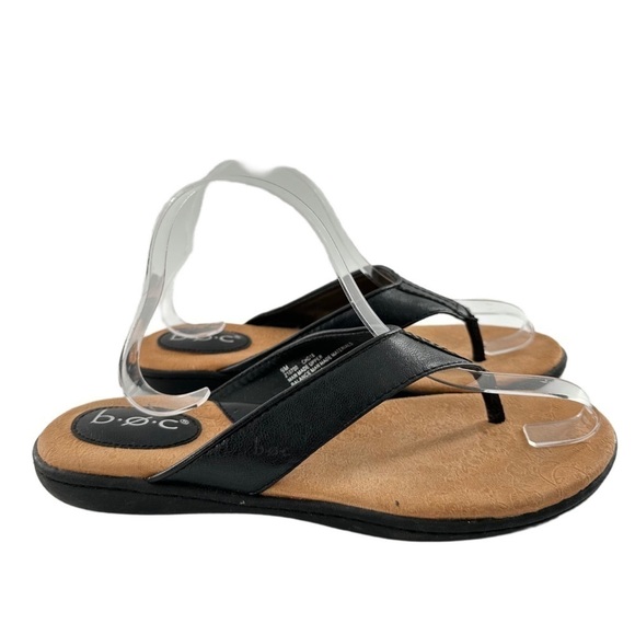 Boc born concepts sandals size 9 black faux leather vegan thong flip flops - Picture 12 of 12